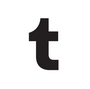 The image shows the tumblr logo, a transparent t inside a white circle